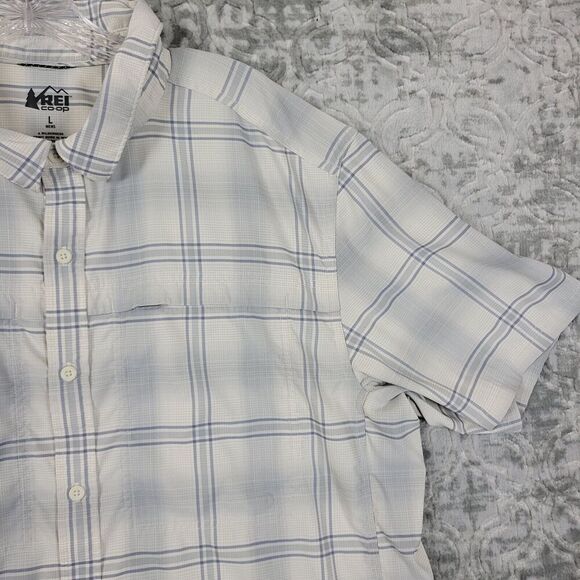 REI Co-Op Shirt Men Large L White Lightweight Performance Hiking Button Up Mens - Picture 5 of 12